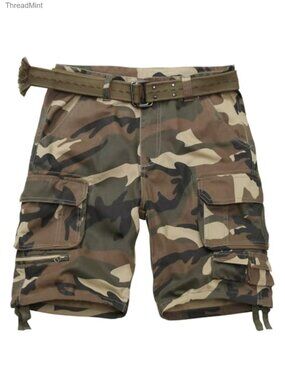 Men's Cotton Cargo Shorts Camouflage 9-Pocket Work Shorts